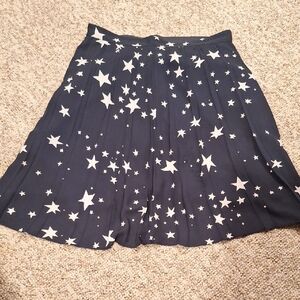 J. Crew Navy Star Print Midi Skirt